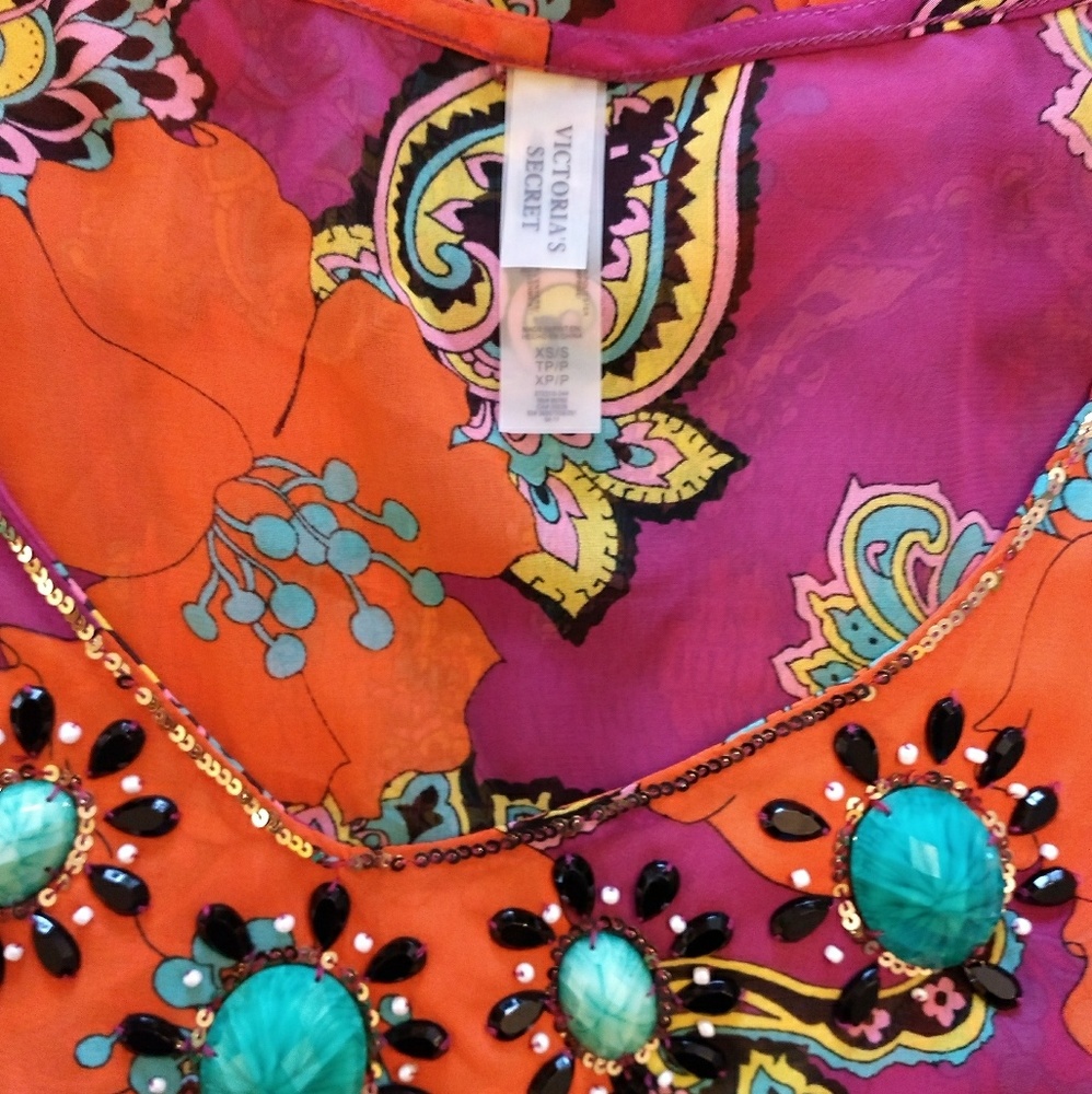 Victoria's Secret beaded swim tunic coverup XS *D - Picture 5 of 7